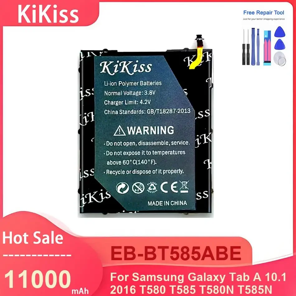 

Аккумулятор KiKiss для планшета Samsung Galaxy Tab A 10.1 2016 T580 T585 T580N T585N, аккумуляторы EB-BT585ABE 11000 мАч, с инструментами