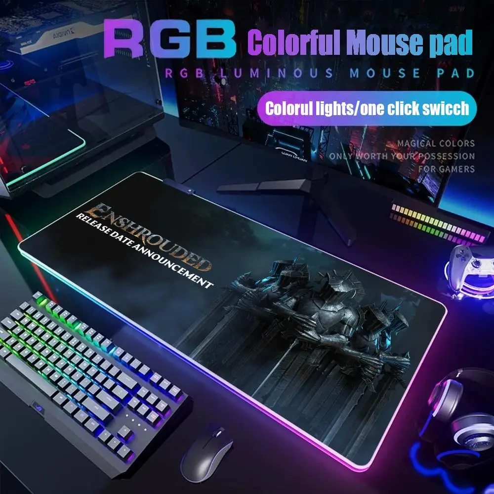 

Игровой коврик для мыши, геймерский настольный коврик RGB, подсветка, светодиодный коврик для мыши, игровые аксессуары, настольный коврик, большой коврик для мыши с подсветкой