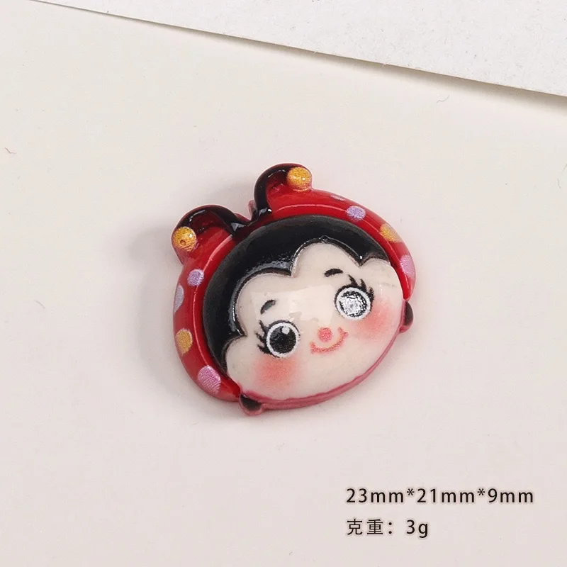 Cartoon Ladybird Resin Cabochons 20pcs Cute Flat Back Cartoon Animal Embellishments For Hair Bows Wholesale