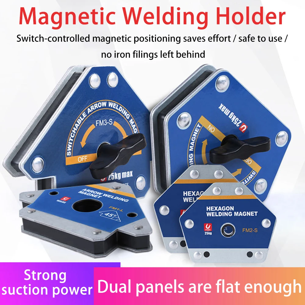 

12.5/25/50/75Kg Magnetic Welding Holders Angle Solder Arrow Magnet Weld Fixer Positioner Ferrite Holding Auxiliary Locator Tools