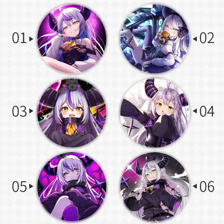 La Darknesss holoX MEETing! YouTuber Badge Brooch anchor Peripherals Pin Anime Peripheral Clothes Metal Backpack Decoration