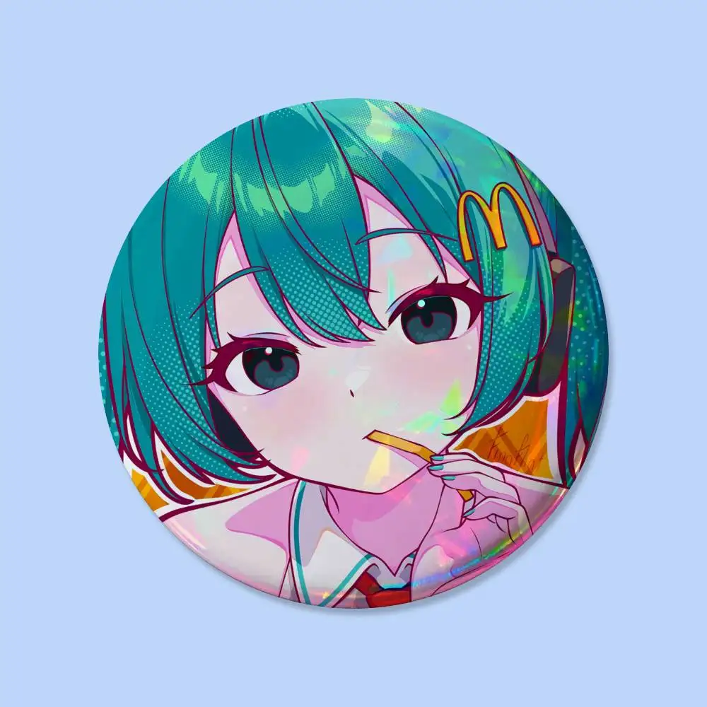 Niedliche M-Miku Kawaii Anstecknadeln Runde Kreative Broschen Taschen-Deko-Accessoires für Fans und Freunde Geschenke – Detail 7