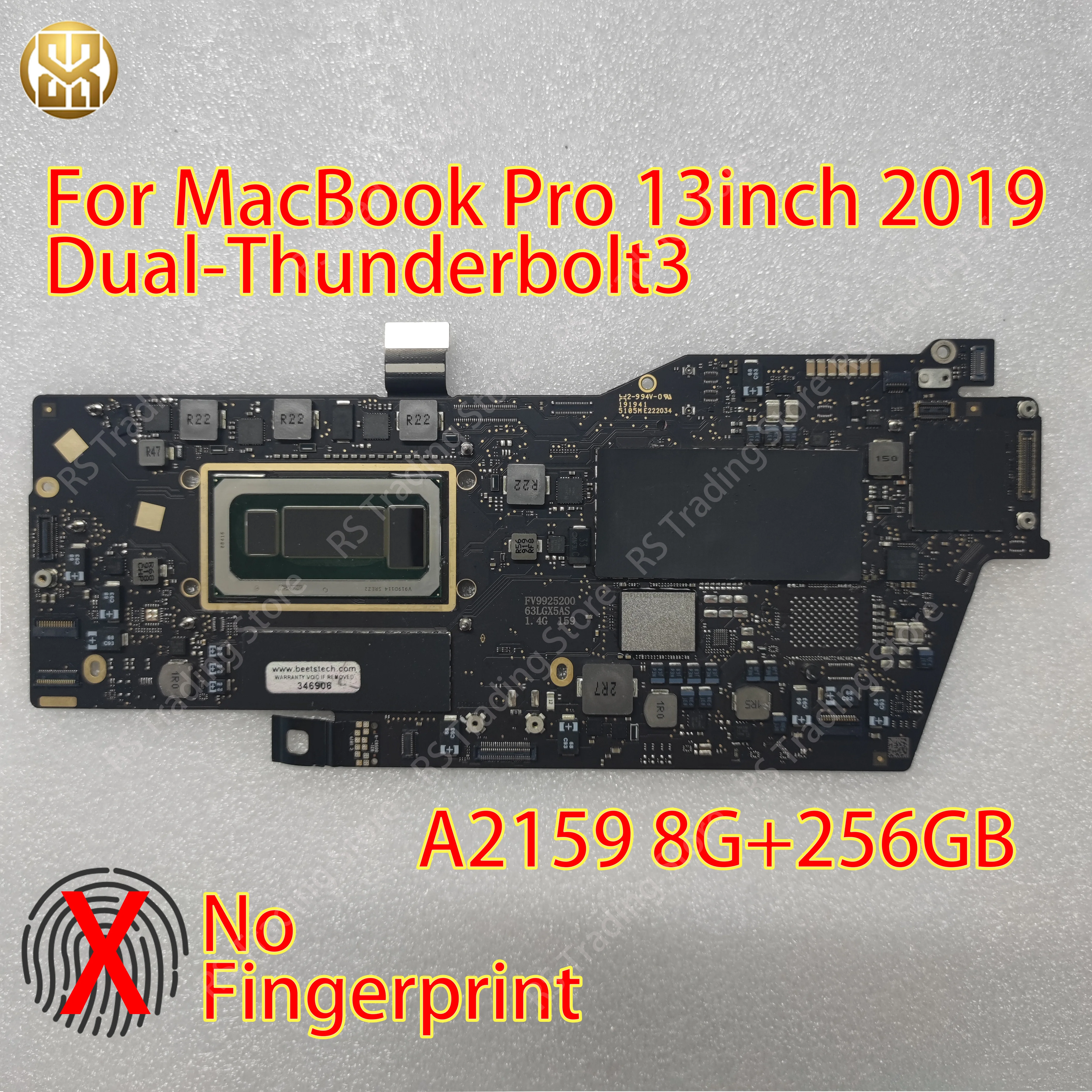820-01598-A A2159 EMC3301 Motherboard MacBookPro15,4 8G+256GB MacBookPro 13inch 2019 Dual-Thunderbolt3 MUHQ2xx/A Logic Mainboard