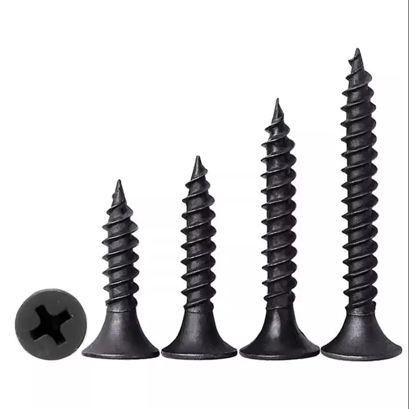 Hot Sales Black Coarse Thread Drywall Screws Architecture Wood Screw Self Tapping Feature for Gypsum Board Woodwork
