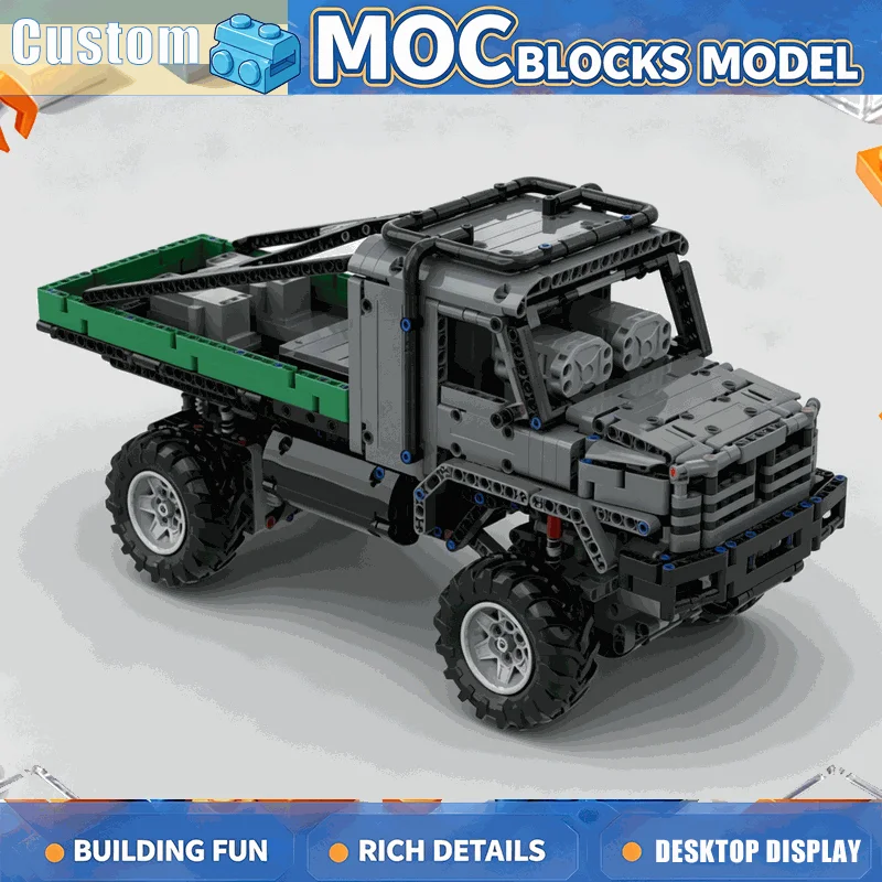 1474PCS Remote Control Off Road Utility Truck Building Blocks Technical Vehicle Model DIY Assembly Creative Collection Display