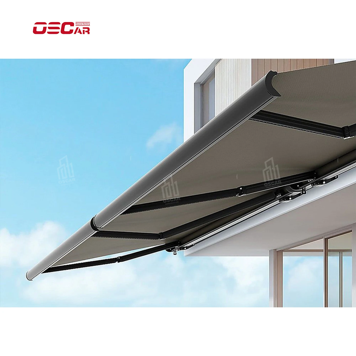 

5.5*4.0m awning outdoor heavy duty balcony awning motorized aluminum awning with LED Light