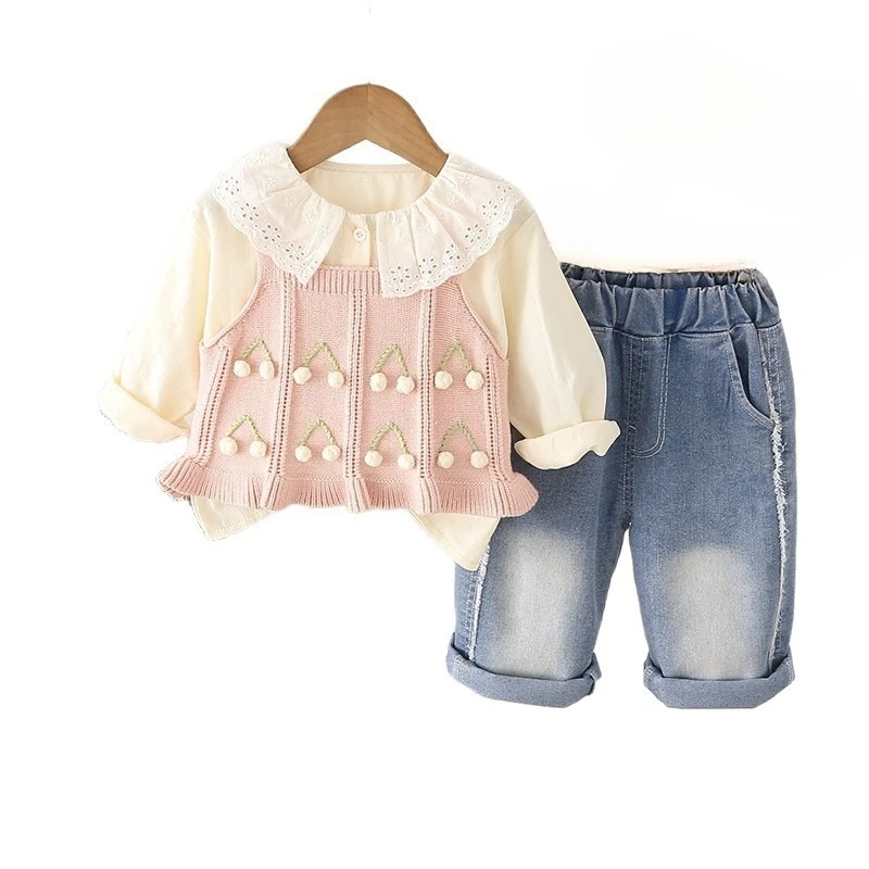 جديد ربيع الخريف ملابس الطفل دعوى الأطفال الفتيات سترة غير رسمية طويلة الأكمام قميص السراويل 3 قطعة/مجموعة الرضع زي الاطفال رياضية #6