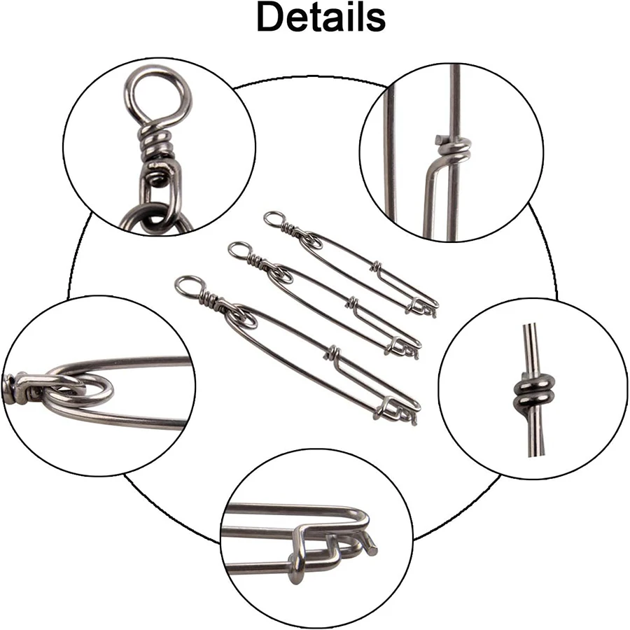 2PCS Stainless Steel Tuna Fishing Clip Snap with B.L Swivel for Spearfishing Long Line Fishing Accessories