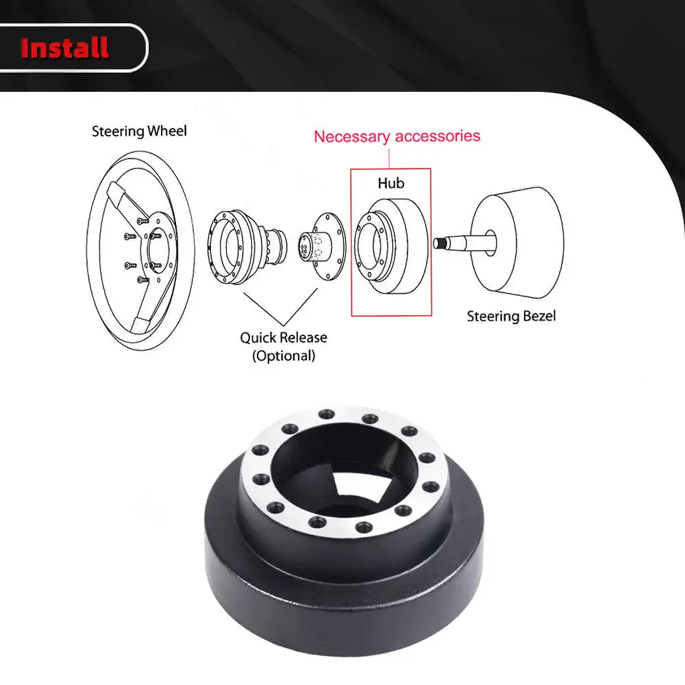 Quick Release Steering Wheel Hub Adapter Compatible with BMW E46 3 Series 328i/323i/325i/330i 98-05 M3 Mini Cooper 02-12 QR074