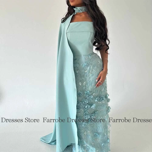 Imagen 2 del producto Vestidos de Noche lujosos para mujer, vestido de fiesta de tubo/columna de Jersey 2025, vestido de celebridad drapeado con cuentas y apliques sin tirantes de menta