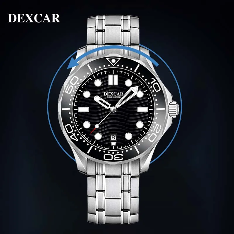 DEXCAR 2024 New Men\'s Watches Brand Luxury Automatic Watch For Men Men Mechanical Wristwatch 100M Waterproof Clock Man