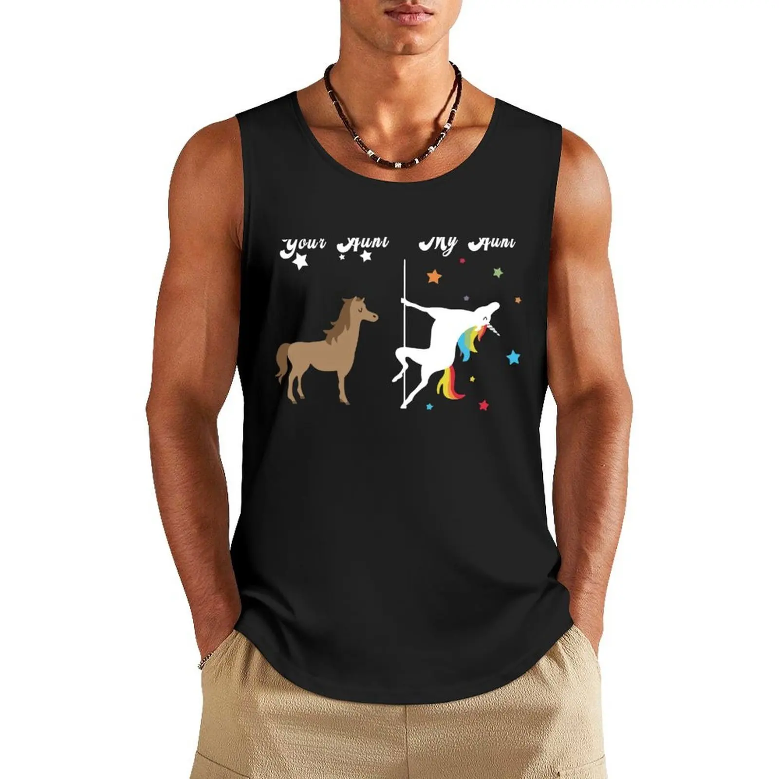 

Your Aunt My Aunt Unicorn Tank Top Male vest sleeveless Men's t-shirts Gym t-shirt man