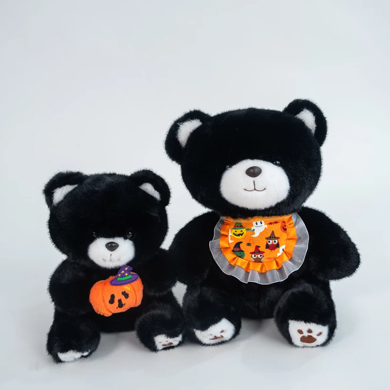 Funny Cartoon pumpkin Little Bear Plush Doll Cute Stuffed Animals Soft Anime Color Bears Soft Kids Toys for Halloween Home Decor
