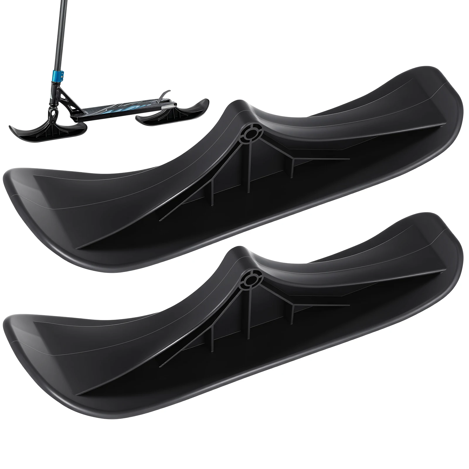 

Snow Sled Conversion Kit Dual Skis For Kick Scooter Outdoor Winter Sport Riding Sled Fold Skate Board Scooter Snow Ski