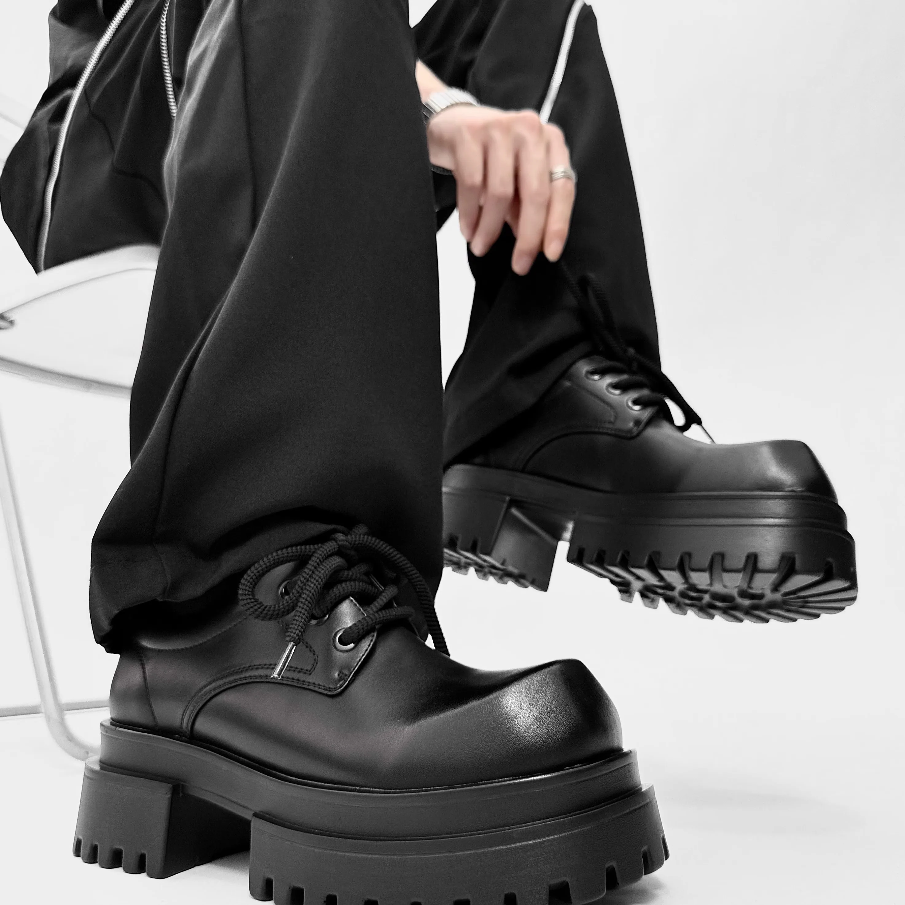 

Ele Men's oes из натуральной кожи Thi Bot Briti Sle с квадратным носком, повседневный формальный офис для поездок на работу oes