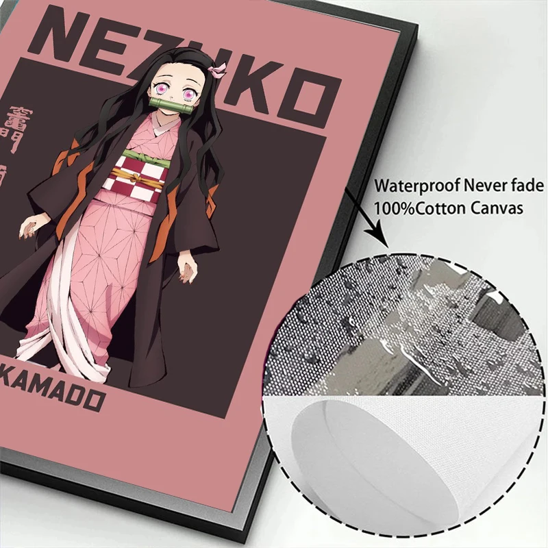 Frameless,Japanese Anime Classic Character Poster Demon Slayer Cartoon Figure Print Canvas Painting Kawaii Room Decor Wall Art P - view 5