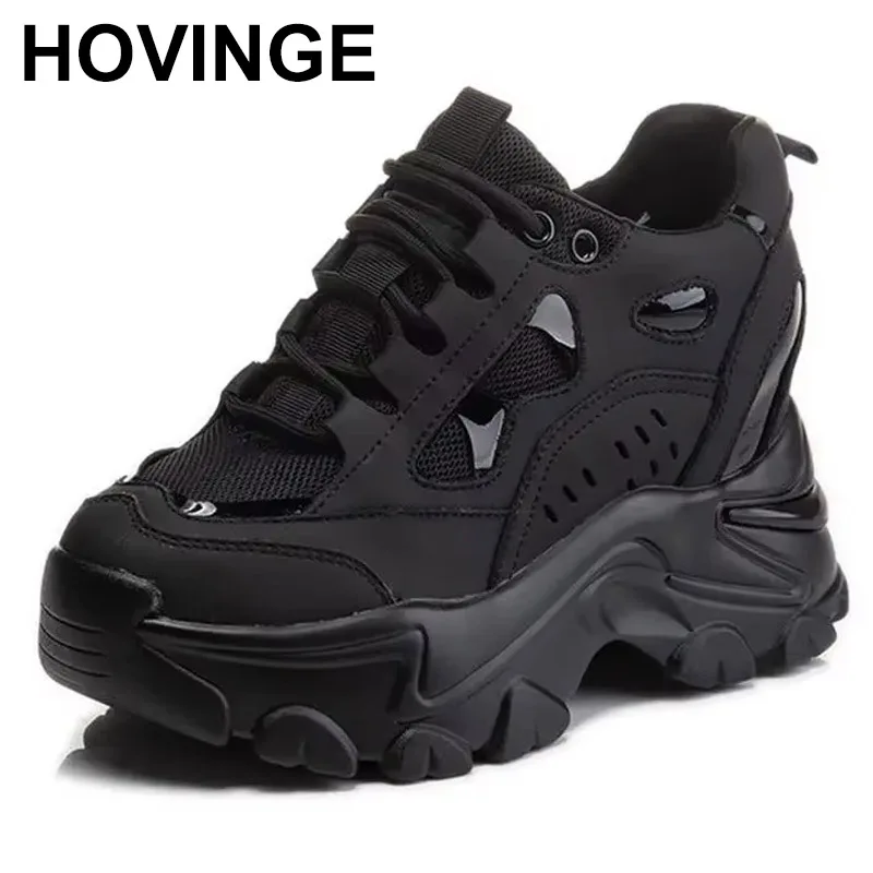 

2025 Chunky Sneakers Women New Autumn High Platform Mesh Breathable Dad Shoes Female Casual Trainer Thick Sole Vulcanize Shoes