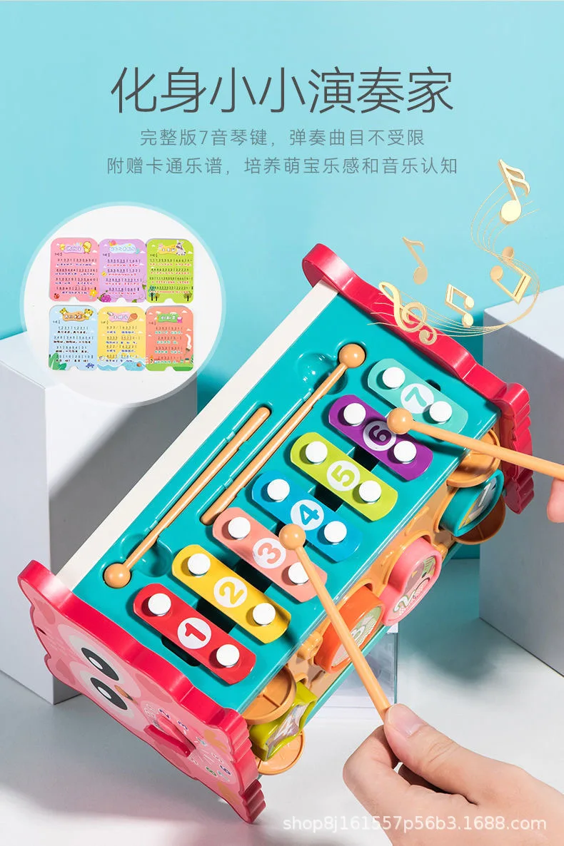 Whack-a-Mole Musica Giocattoli educativi per la pesca Giochi multifunzionali Formazione interattiva Giocattolo per bambini Puzzle Gioco di pesca 6 IN 1