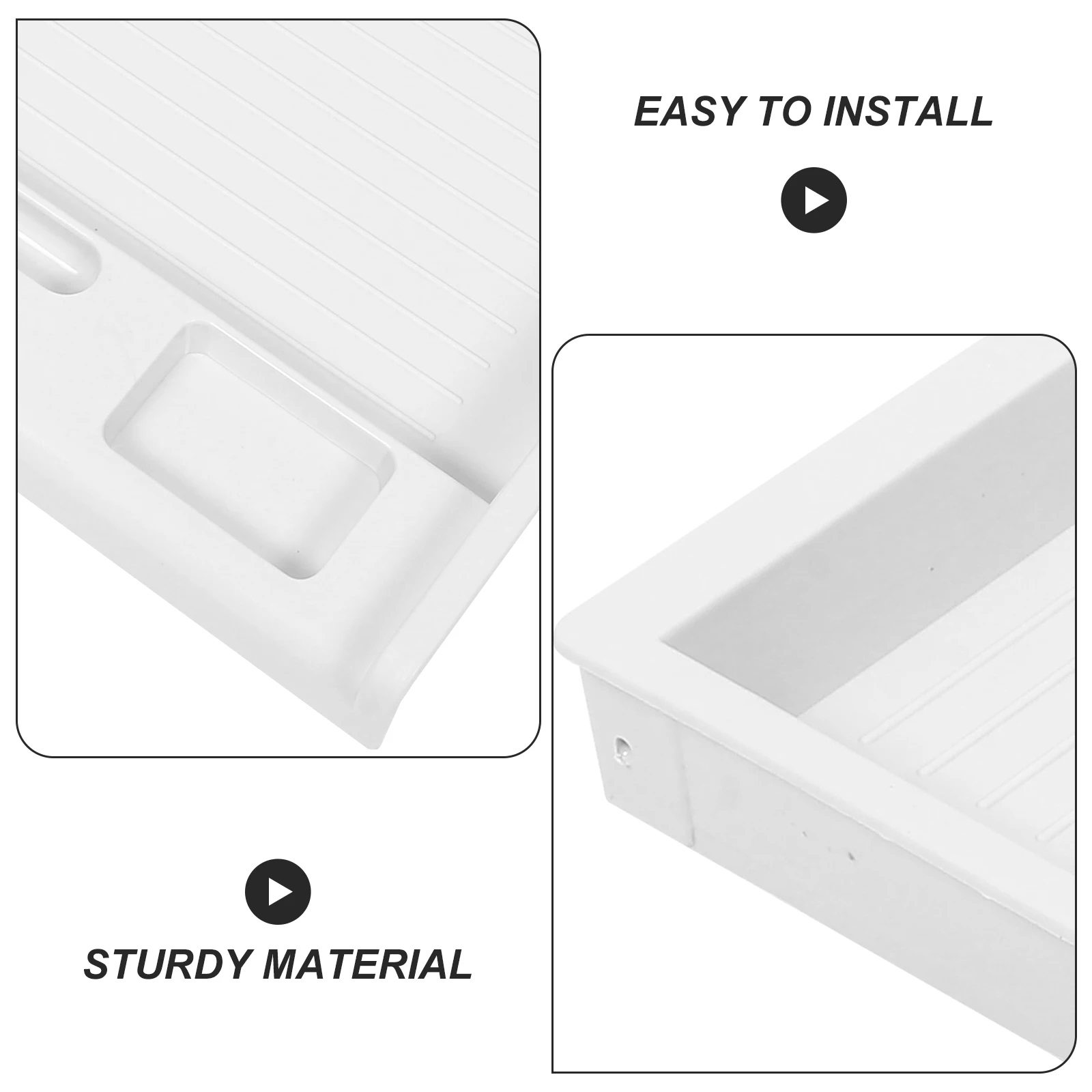 

Hidden Under Desk Keyboard Tray Drawer Small Space-Saving Office Organizer Plastic Desktop Storage Simple Design White