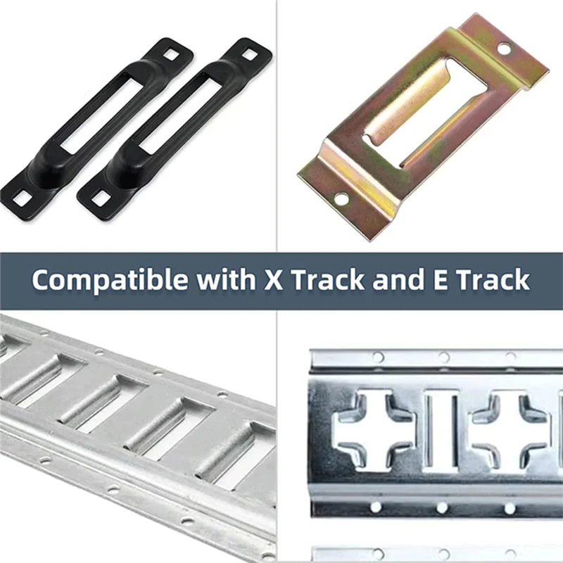 AT19-E-Track Accessories- Installation Kit Included, 12PCS Cargo E-Track Plate Heavy Duty E-Track/X-Track Mounting Back Plates