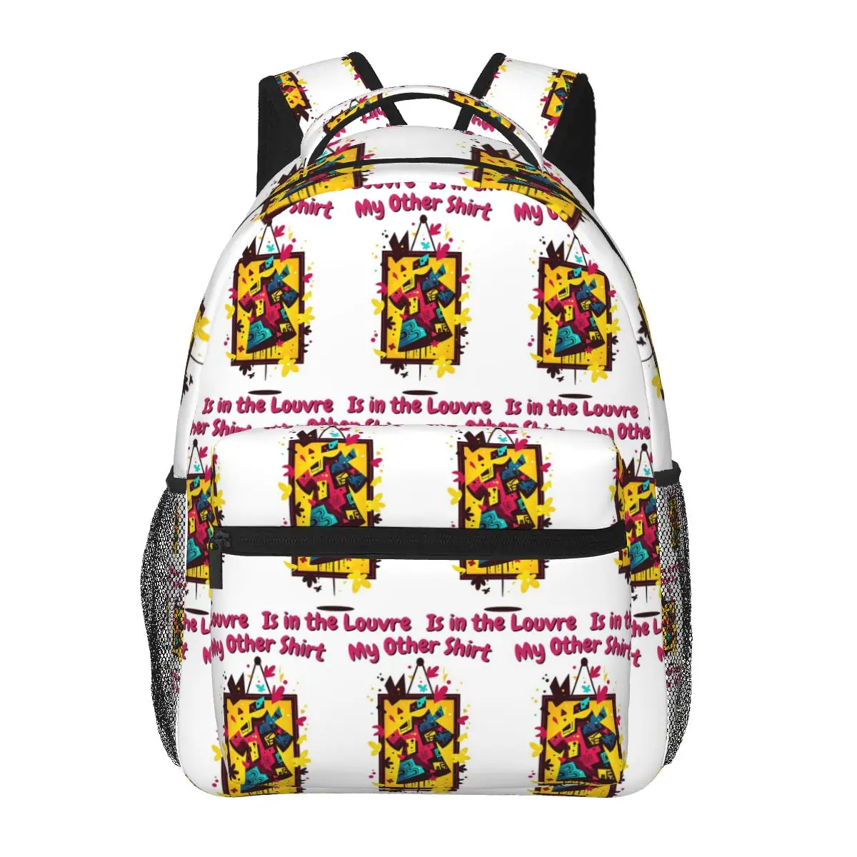 قميص My Other Is In The Louvre حقيبة ظهر رائجة البيع Daypack سعة كبيرة للأولاد والبنات حقيبة كتب مدرسية حقائب كتف للرجال والنساء