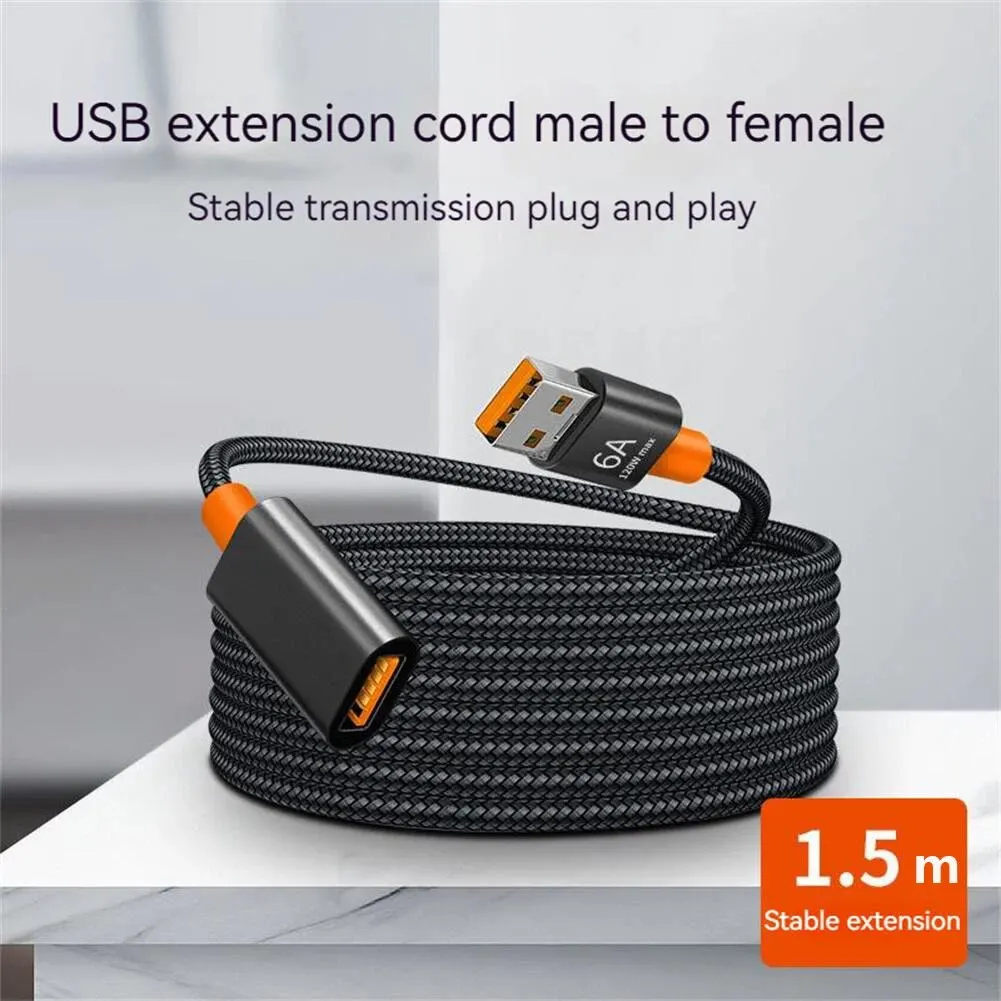 150 Cm Nylon Braided Extension Cable Lossless Extended Transmission Usb 3.0 Male To Female Data Cable For Tv Pc