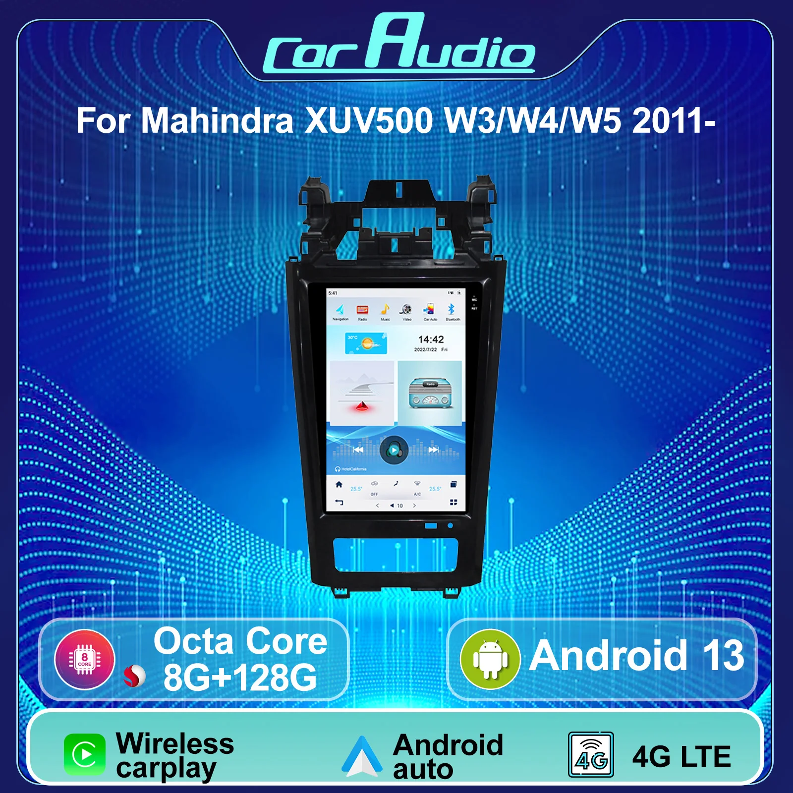 Android 11 Car Radio For Mahindra XUV500 W3/W4/W5 2011- 2016 Multimedia Video Player Stereo Navigation GPS Tesla Vertical Screen