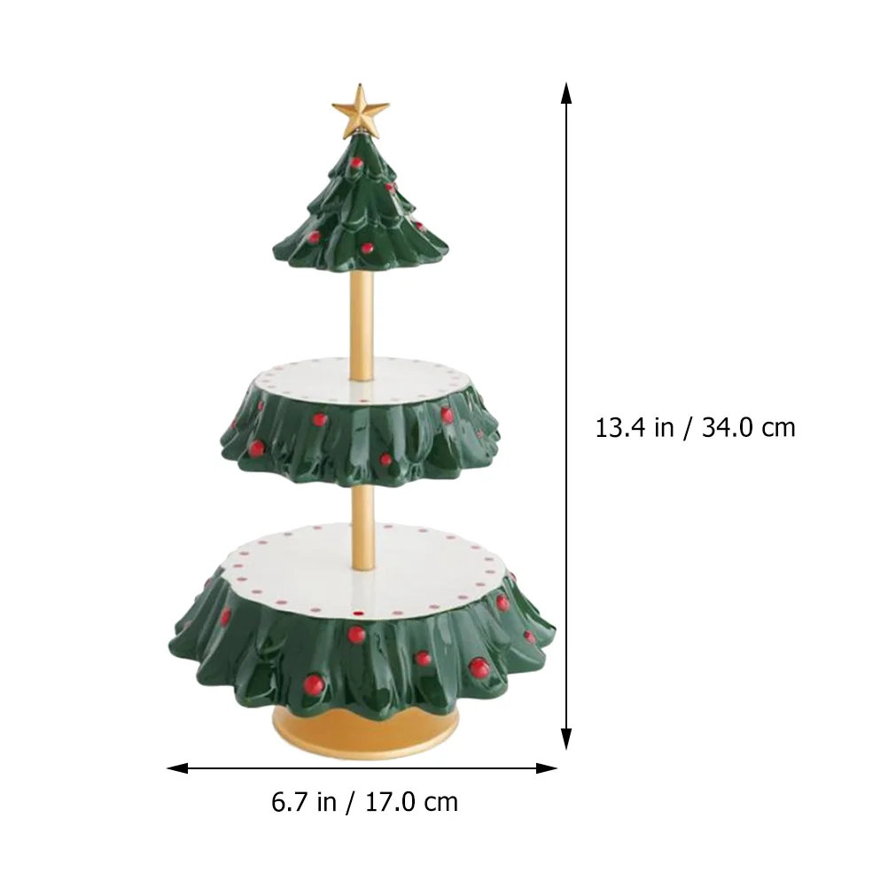

Christmas Two-Layer Cake Display Tower Xmas Cupcake Stand Xmas Dessert Tower Snack Serving Display Rack Snack Serving Stand