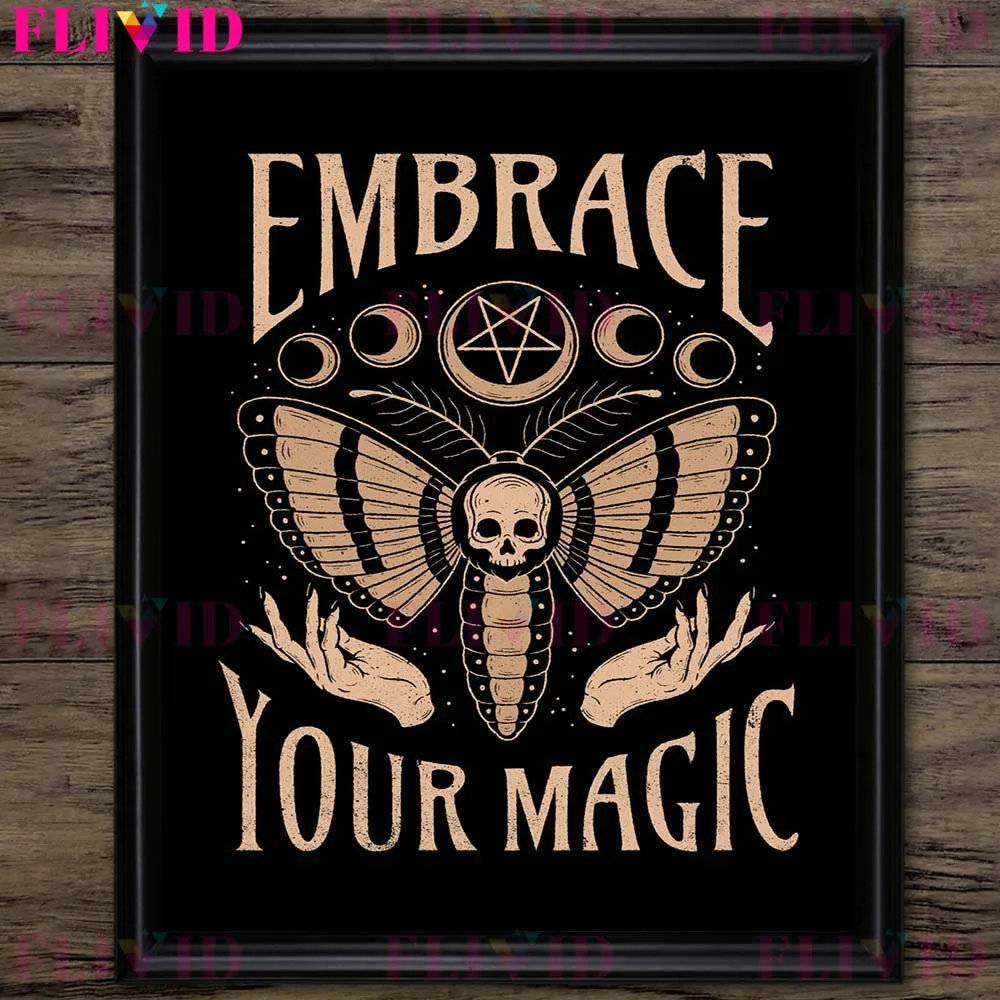 Embrace Your Magic Mysterious Wiccan Wall Art Canvas Painting Ouija Board And Occult Butterfly Art Poster Print Home Decoration