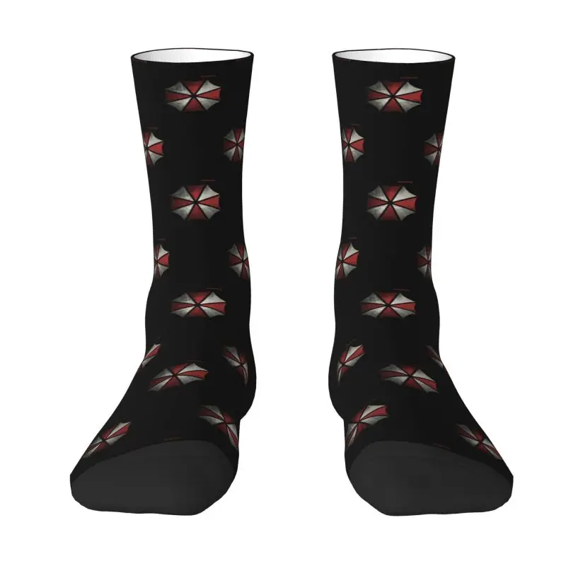 Chaussettes pour hommes et femmes, imprimé parapluie mignon, extensible, été, automne, hiver, jeu vidéo, Cosplay, équipe