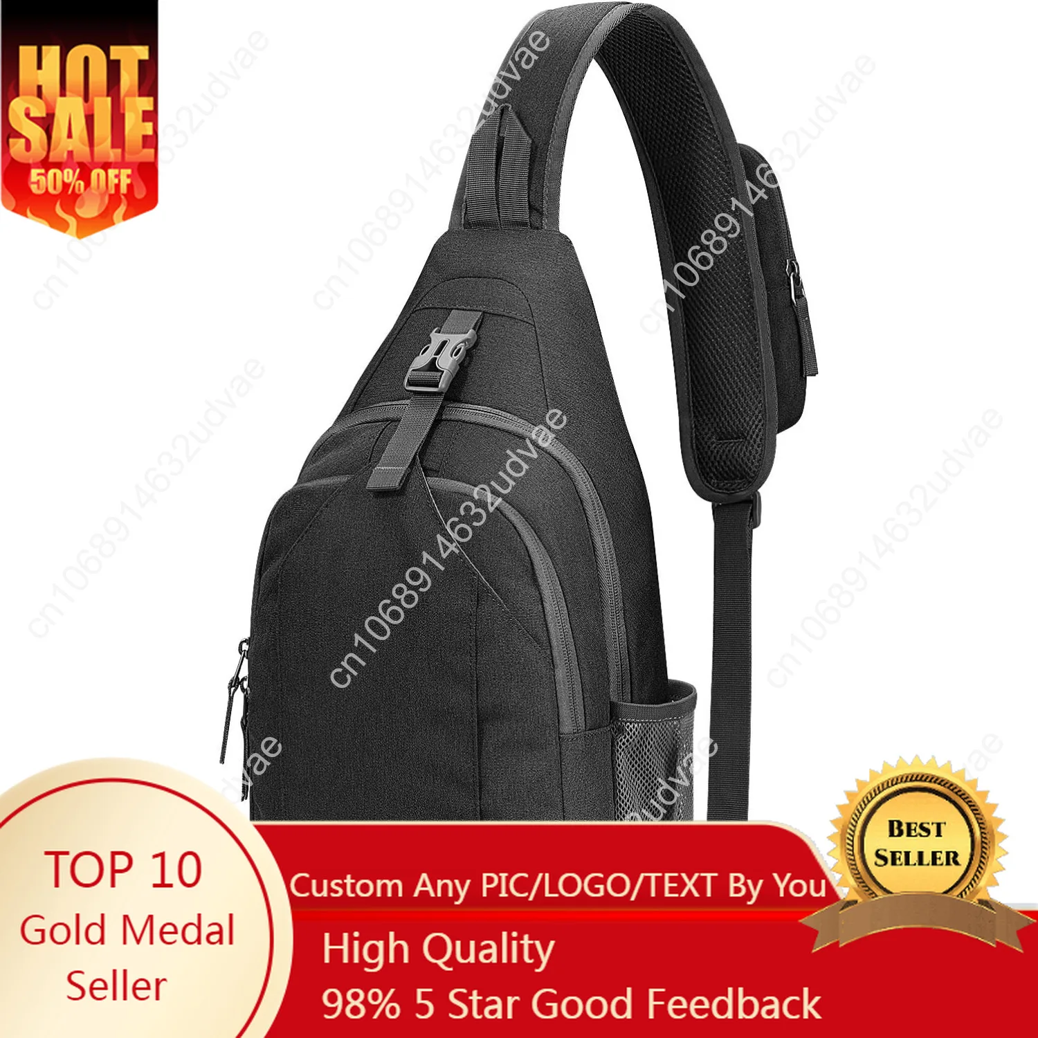

G4Free Sling Bag RFID Blocking Sling Backpack Crossbody Chest Bag Daypack for Hiking Travel(Black)