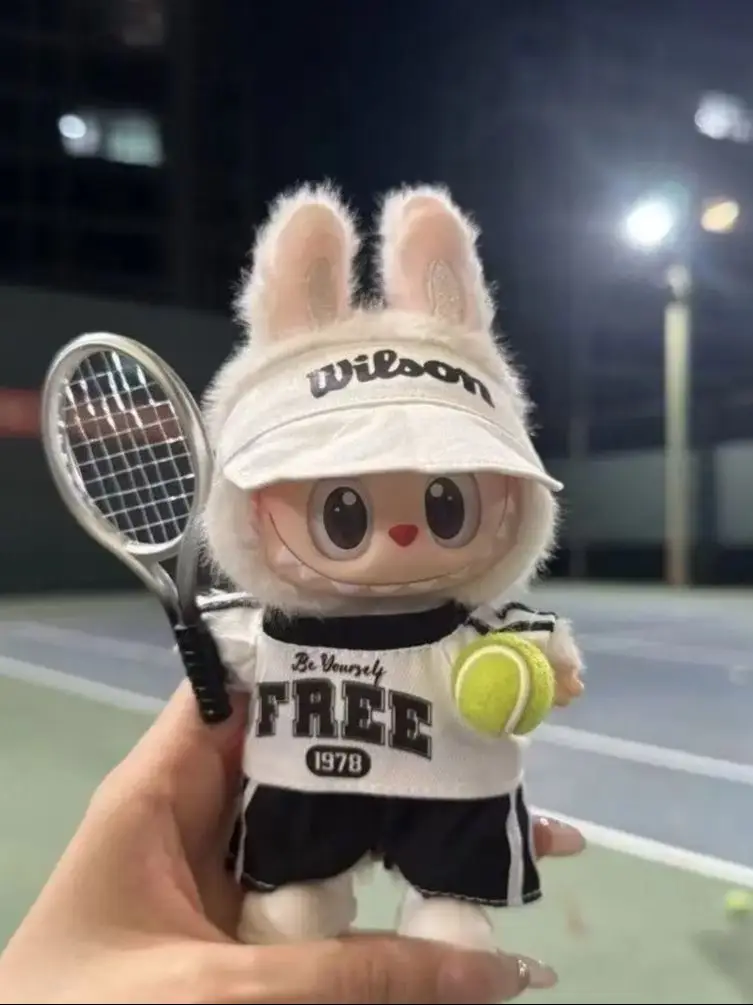 

A gift for children Casual Tennis Set Labubu 3.0 Outfit for 15/17cm Dolls Accessories Summer Clothes