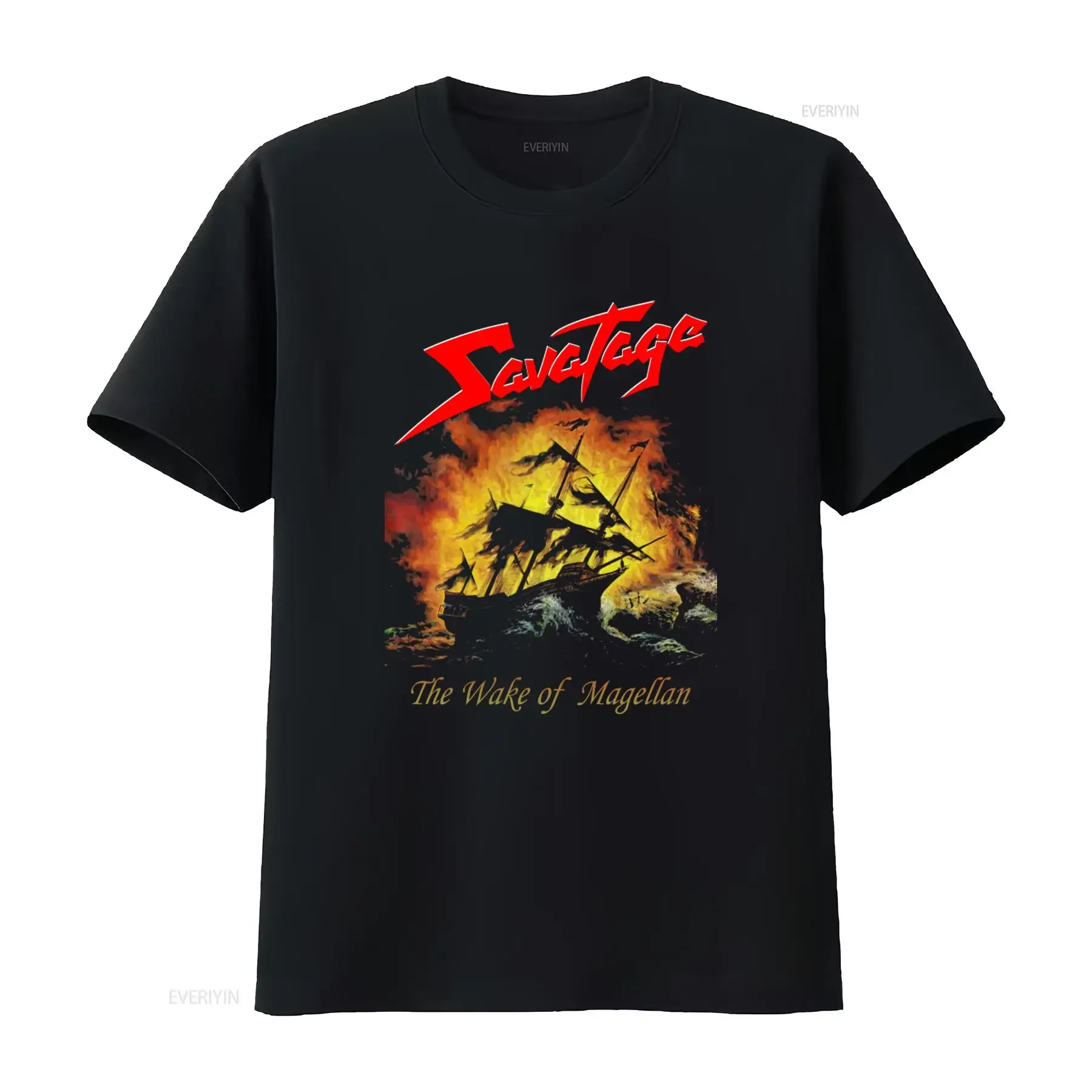 Savatage The Wake Of Magellan Rock Band Print T Shirt for Casual vintage Washed designer clothes Soft graphic streetwear