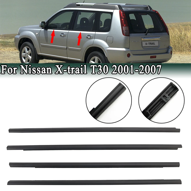 

Для Nissan X-Trail T30 2001-2007: Наружные уплотнители дверных проемов (молдинги) 80821-8H300, 80820-8H300