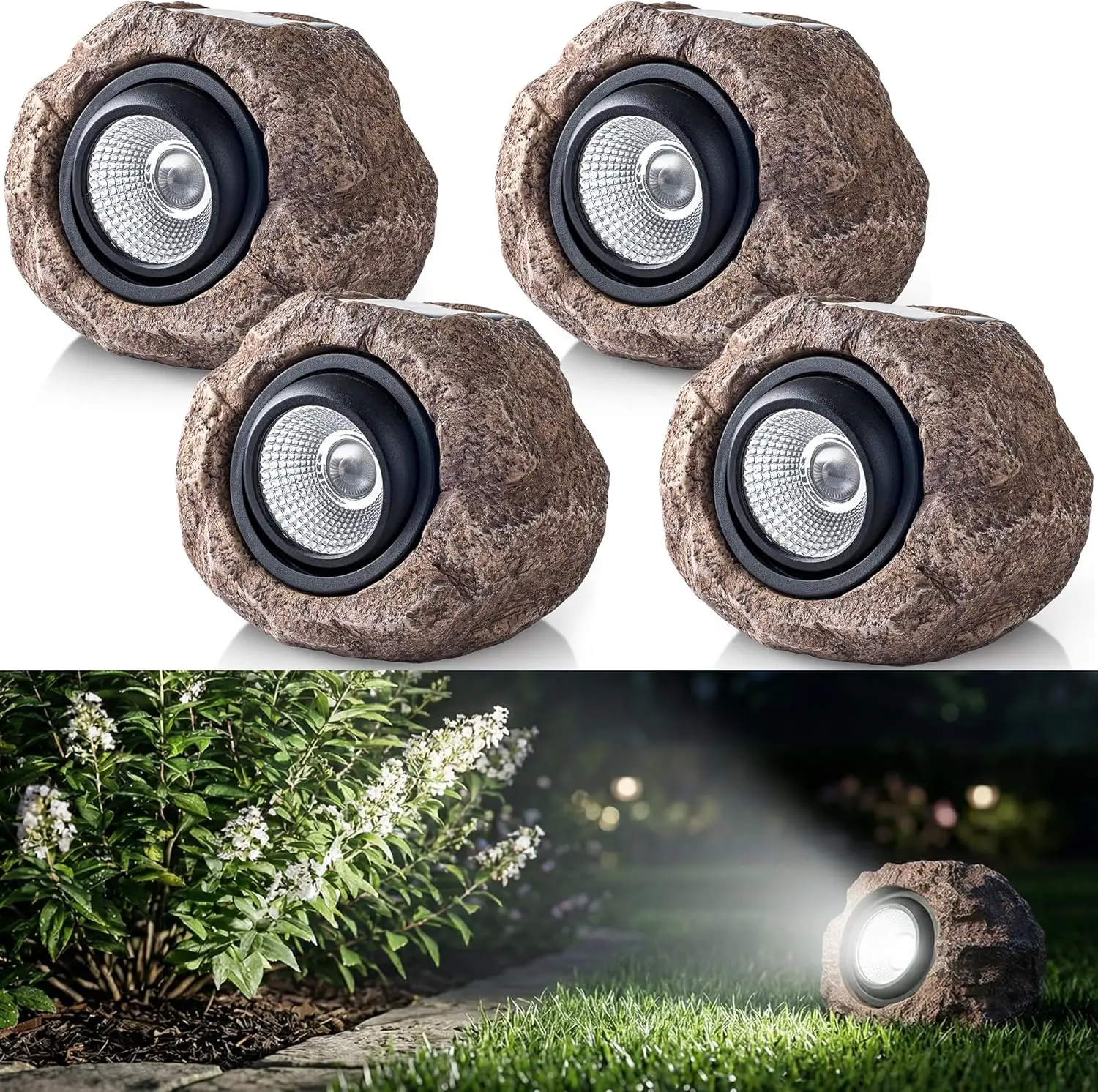 Outdoor Decor Lights Polished Stainless Steel 4in IP65 Waterproof 12 Pack Winter Green