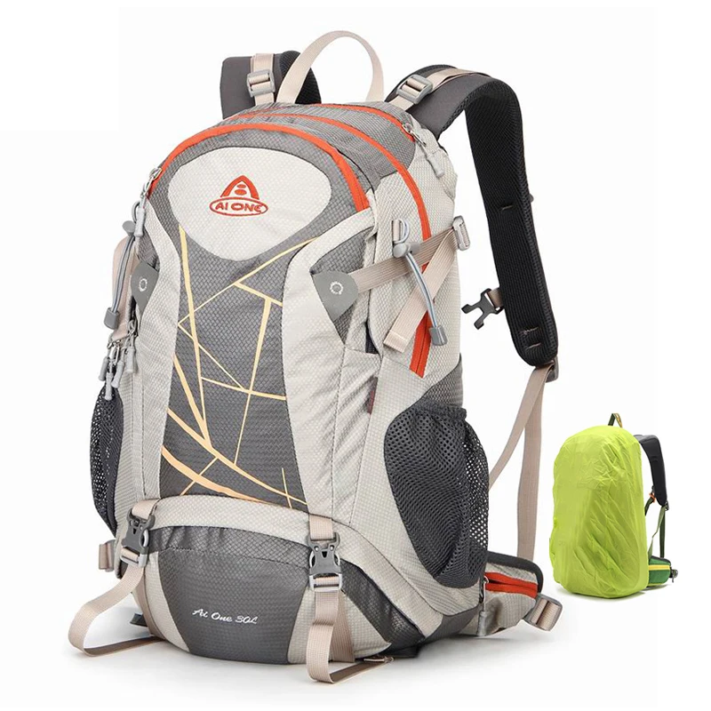 30L Outdoor Hiking Camping Backpack Men Women Sports Climb Daypack Travel Bicycle Motorcycle Bag With Rain Cover School Rucksack