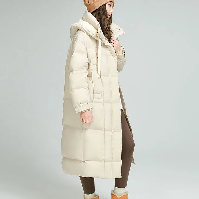 Verdickte warme Kapuze Damen Daunenjacke 2025, neuer Winter, lose 90 Entendaunen, hochwertige Damen-Daunenjacke, Parker-Mantel H724