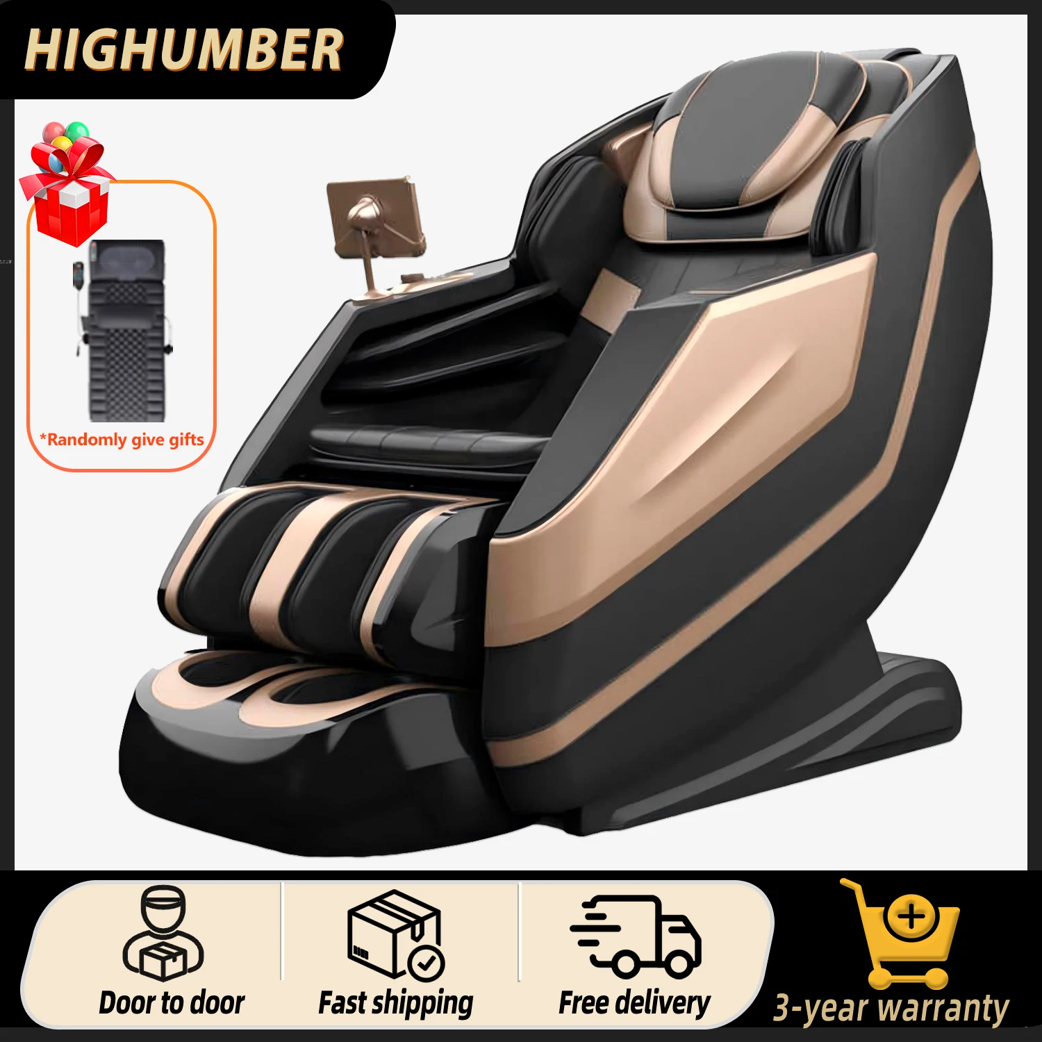 

Массажное кресло для всего тела 2025 года, массажное кресло шиацу с нулевой гравитацией SL-Track, тепловая система, массаж с подушкой безопасности, глубокая стрейч для йоги, Calfre