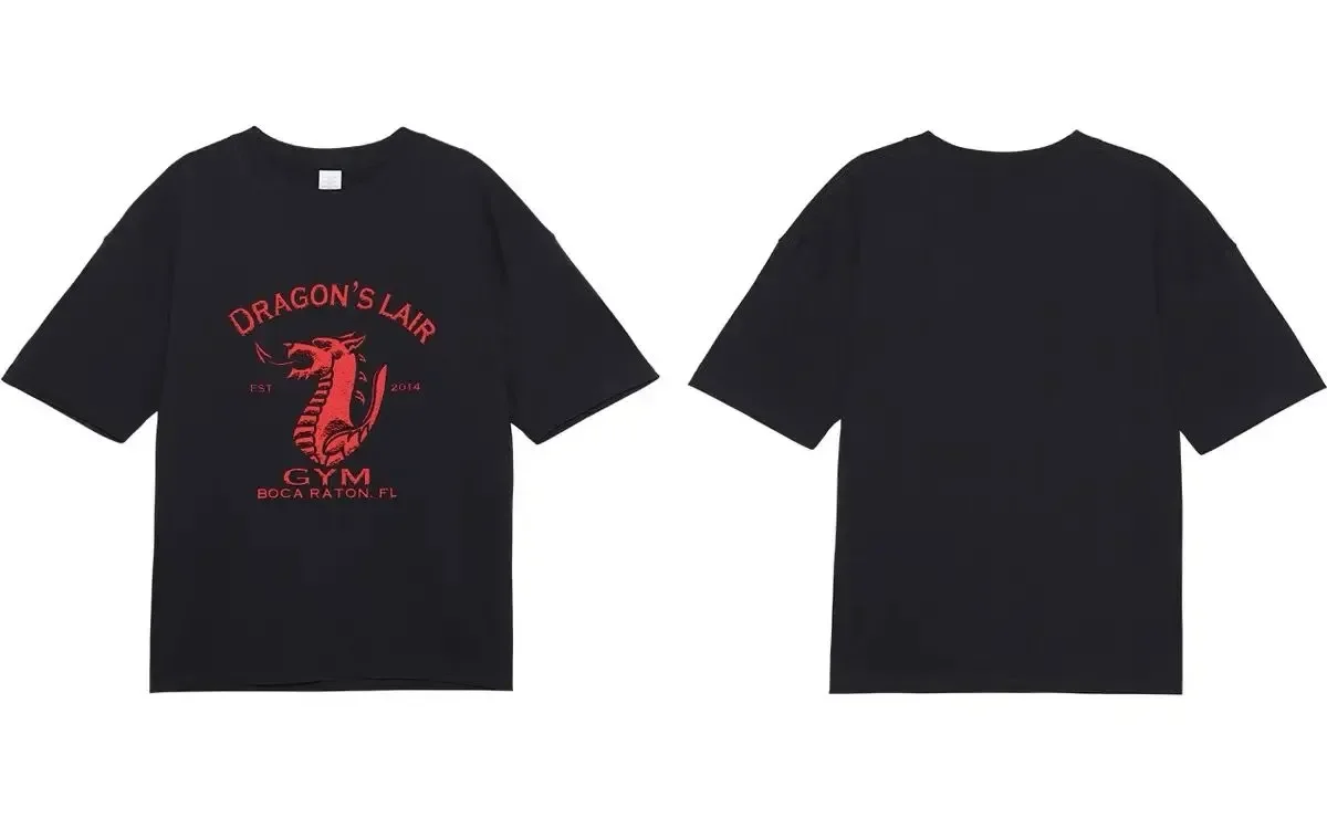 G Lewis DRAGONS legowisko smoka z krótkim rękawem męskie Ins amerykańskie sportowe luźne ramiona t-shirt z krótkim rękawem