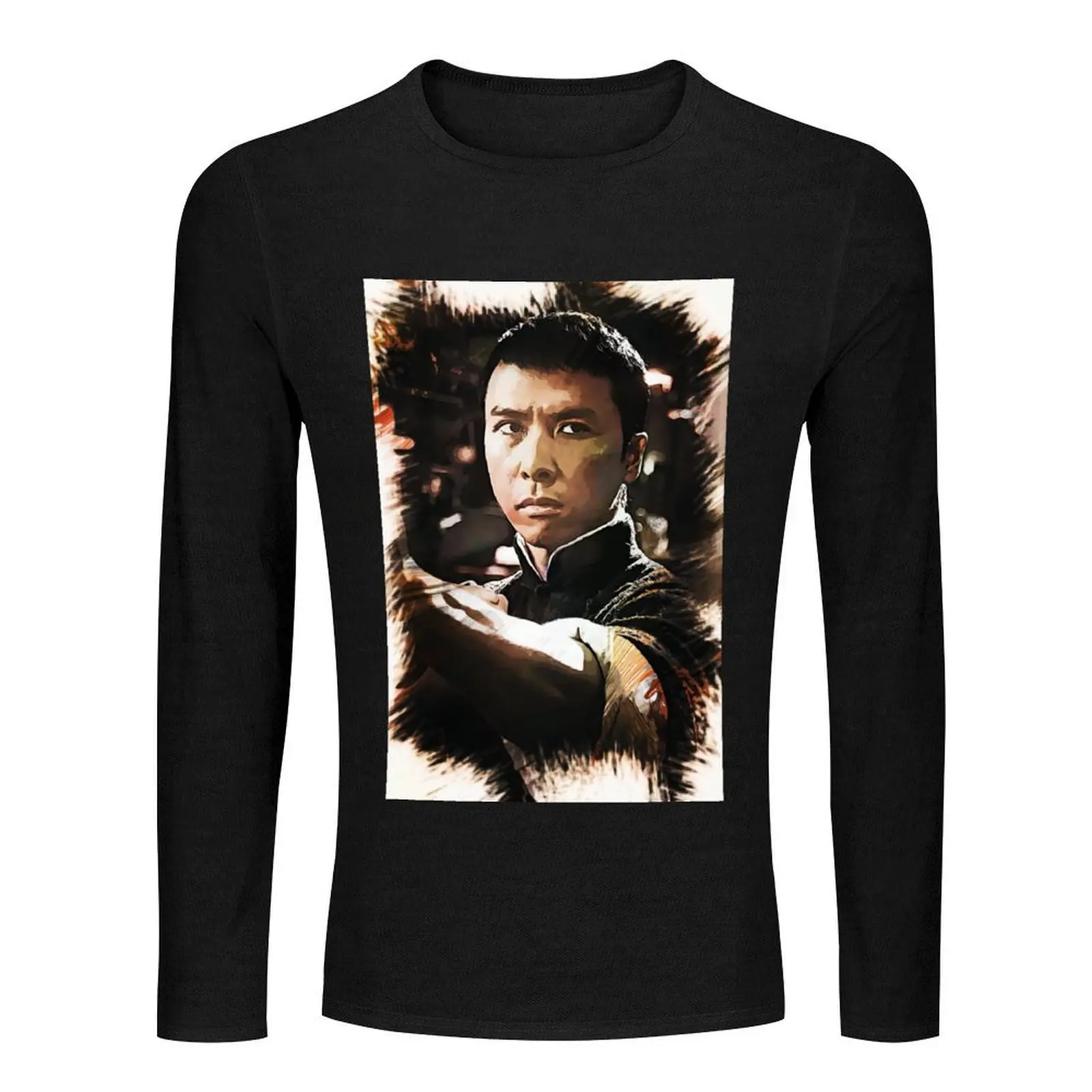 IP MAN - Dennie Yen تي شيرت طويل مقاس كبير تي شيرت تي شيرت أسود تي شيرت رجالي تي شيرت جرافيك