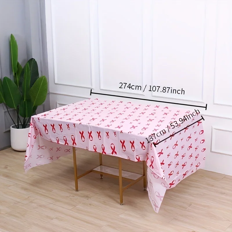 3 stücke rosa Band Brustkrebs Bewusstsein Einweg Tischdecken, 54 "x 108"-perfekt für Support-Events & Party dekorationen – Detail 3