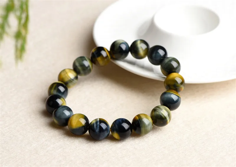 Wholesale 1pcs Natural Dreamy Tiger Eye Bracelet 6mm 8mm 10mm 12mm Round Gemstone Jewelry Beads,18.5cm