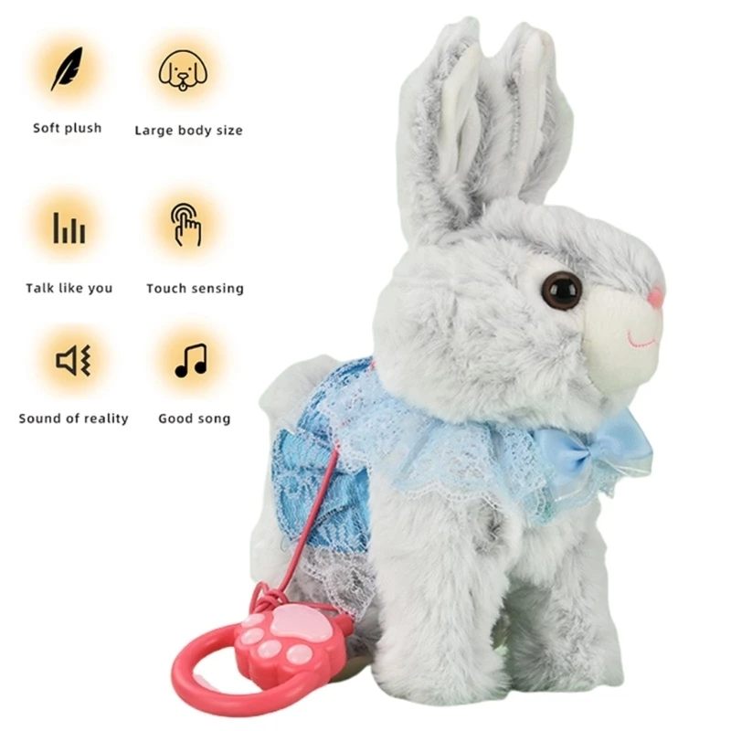 유아 크롤링 학습을위한 전기 애완 동물 플러시 장난감 말하기 걷기 시뮬레이션 어린이를위한 동물 인형 동반자 재미있는 선물 15UB