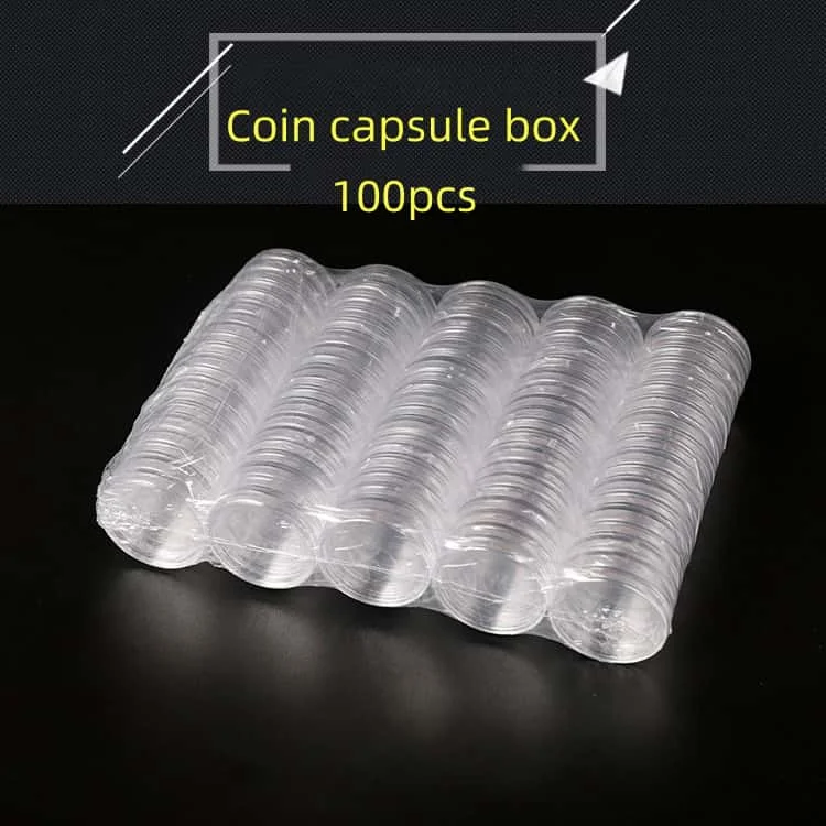 

100pcs Inner Diameter Coin Capsule Coin Collection Crystal Round Box Statue of Liberty Clear Coin Box Commemorative Coin Protect