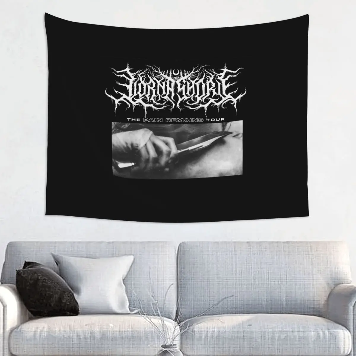 Lorna Shore Deathcore Music Tapestry Hippie Polyester Wall Hanging American Wall Decor Table Cover Retro Blanket