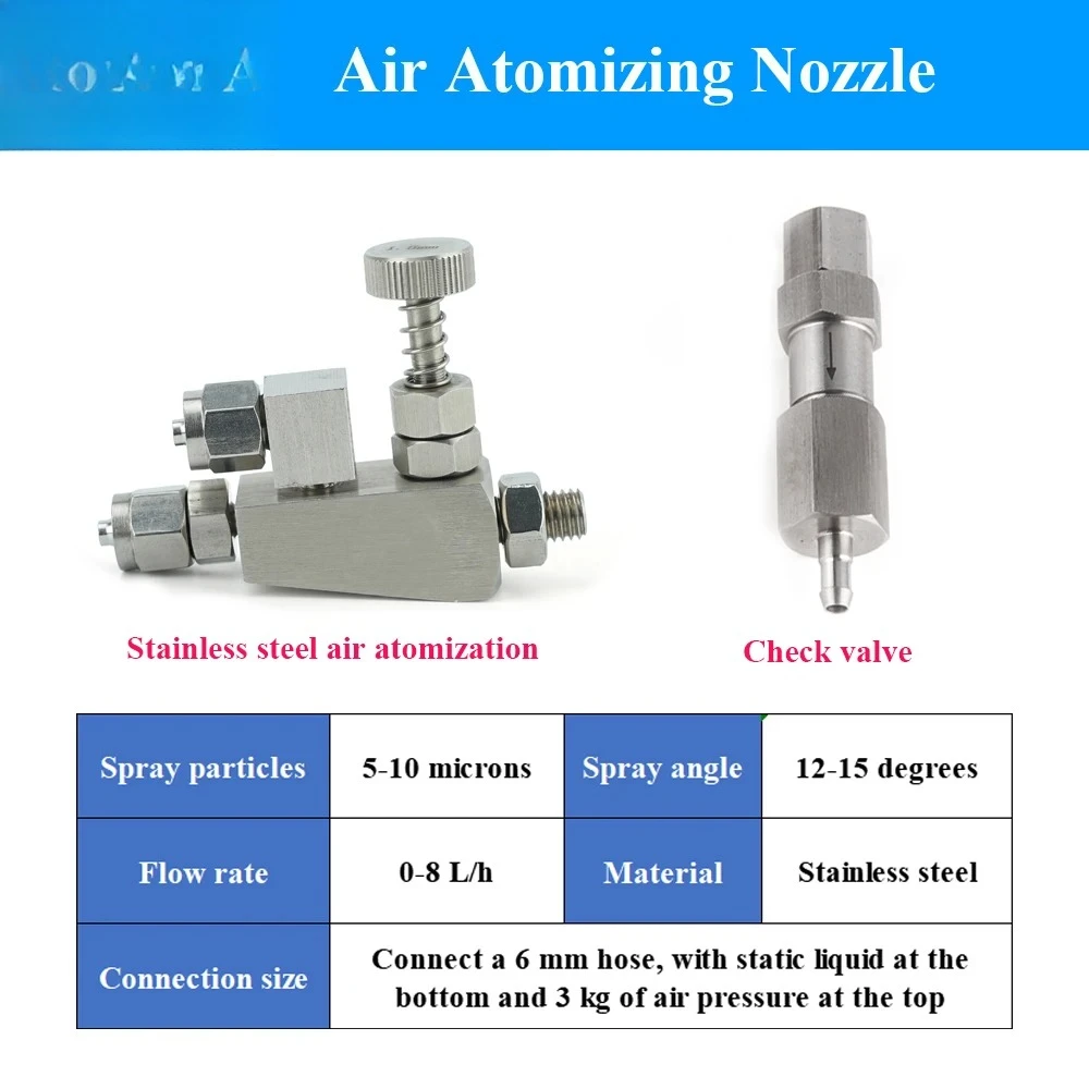 Stainless Steel Atomizer Nozzle Adjustable Siphon Small Flow Stripper Nozzle Mechanical Edge Banding Machine Cleaning Nozzle