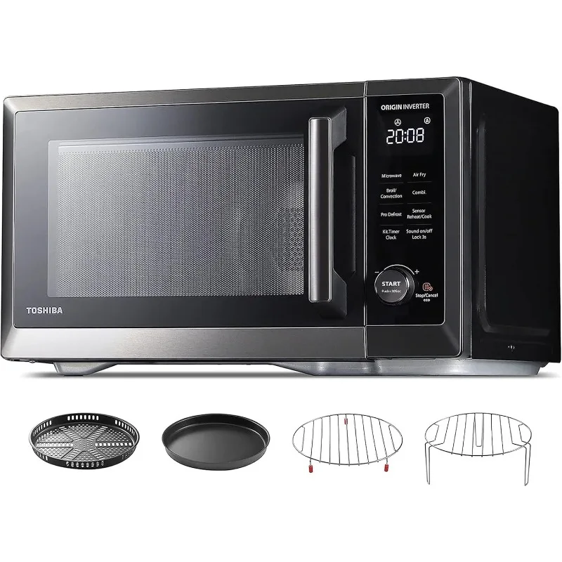 

TOSHIBA Countertop Microwave Oven Air Fryer Combo, Inverter, Convection, Broil, Speedy Combi, Even Defrost, Humidity Sensor