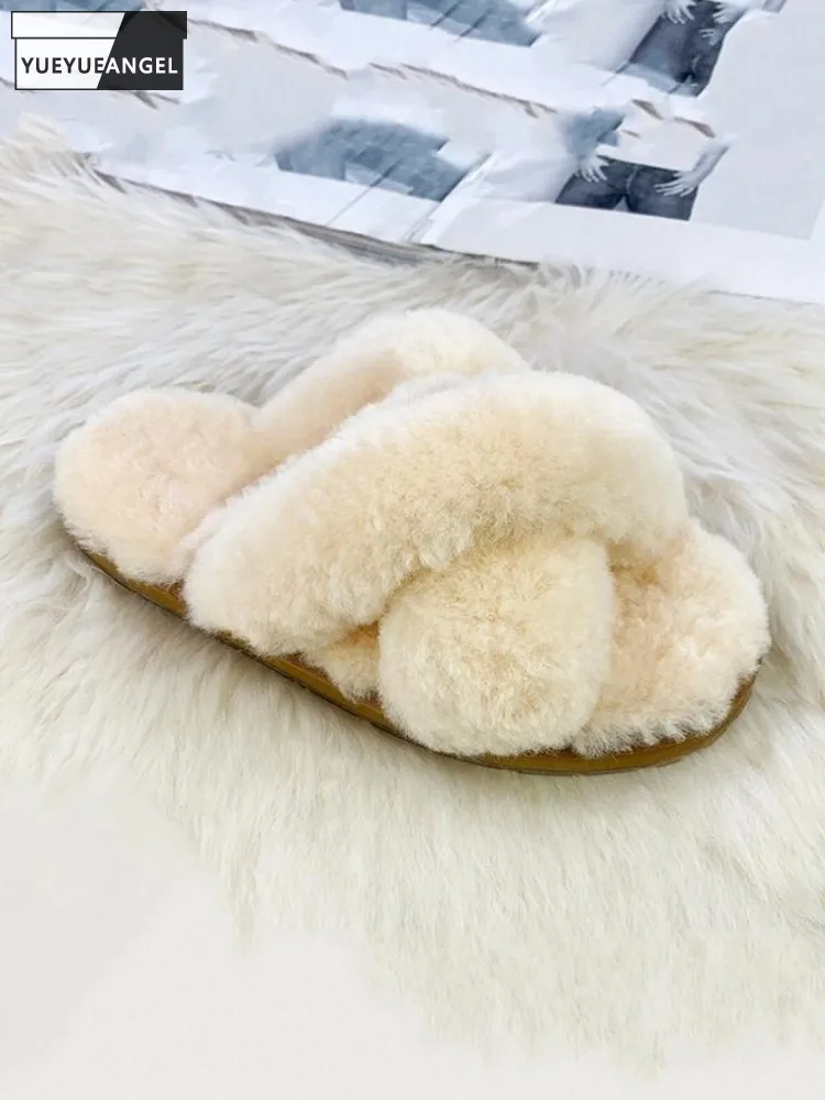 

Зимние модные женские винтажные шерстяные тапочки из овчины, удобная повседневная обувь без шнуровки, женская однотонная обувь в корейском стиле