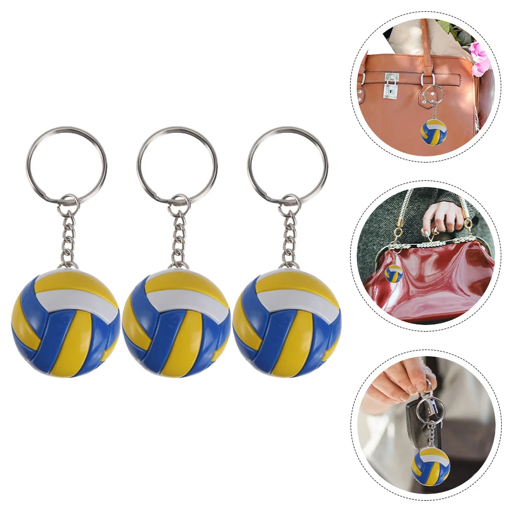 3 Pcs Volleyball Keychain Bag Girl Accessory Backpack Plastic Party Favors for Kids Themed