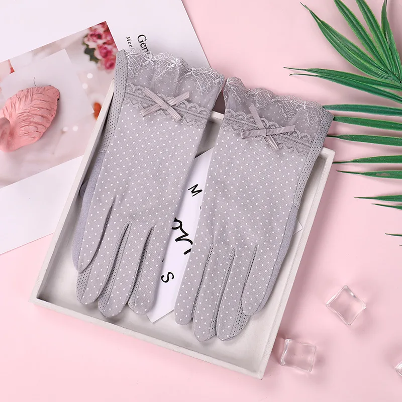 Summer riding non-slip elastic sunshade breathable cotton spring and autumn touch screen sun protection gloves
